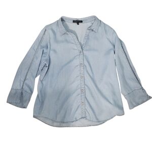 Adrienne Vittadini Chambray Blouse Women's Size XL (NWOT)